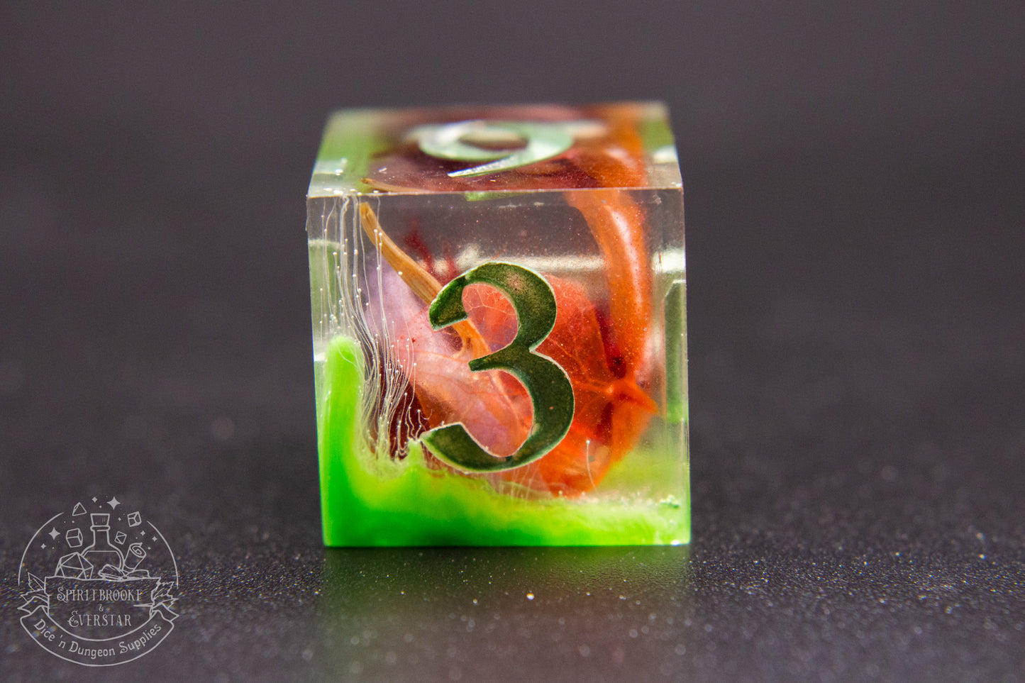 Wine-red Druid Polyhedral Dice