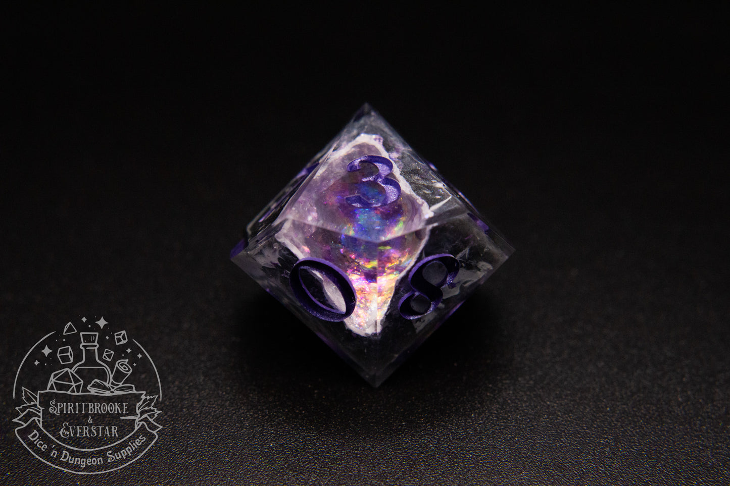 Sunset Polyhedral Geode Dice