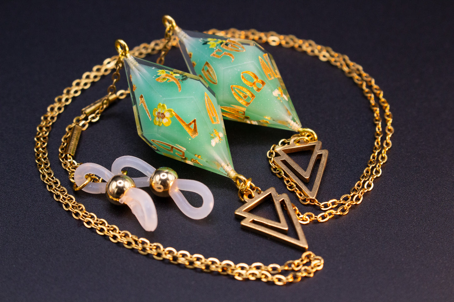 Gold Eyewear Chain Bright Wild Mint Dice