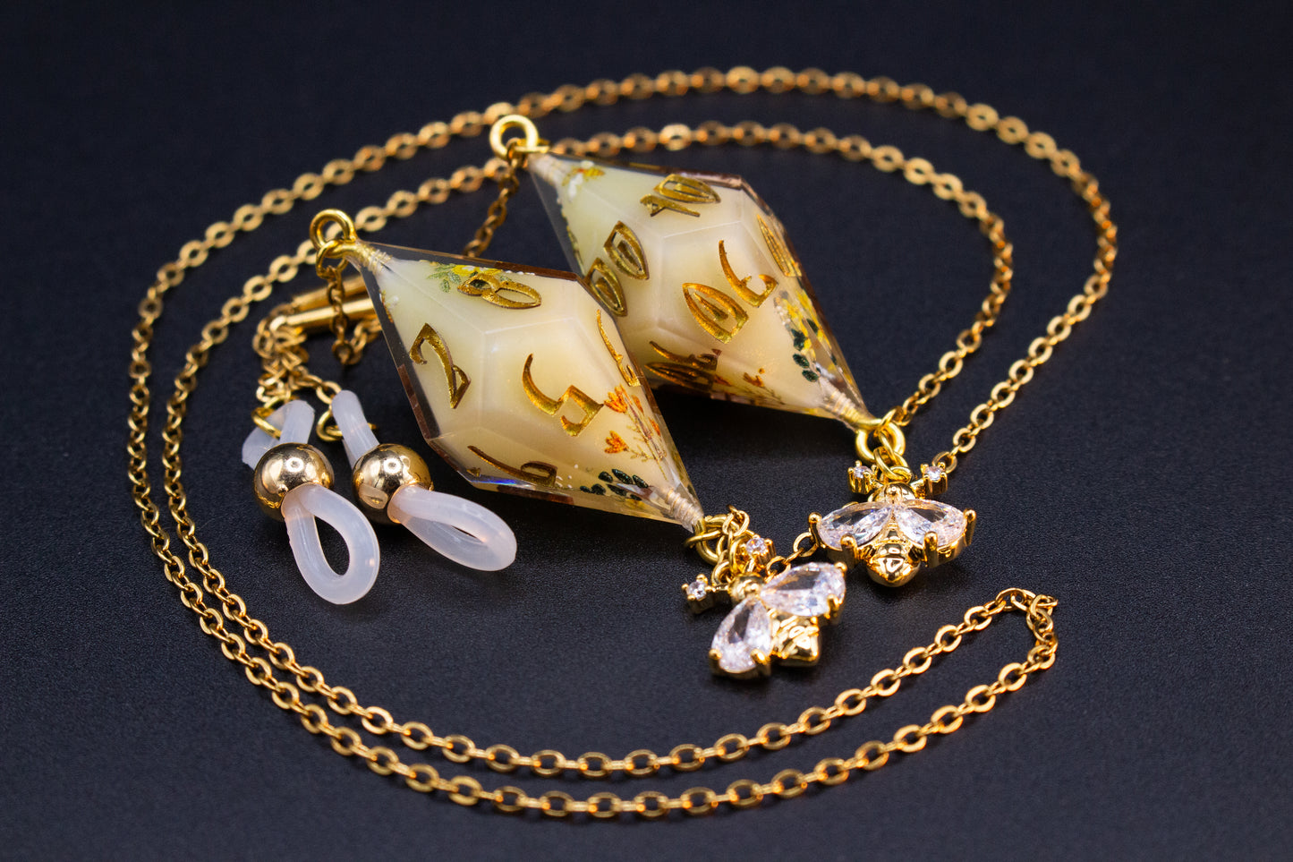 Gold Eyewear Chain Lemonblossom Dice