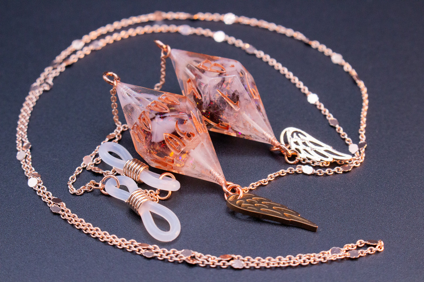 Rose Gold Eyewear Chain Shadow Meadow Dice