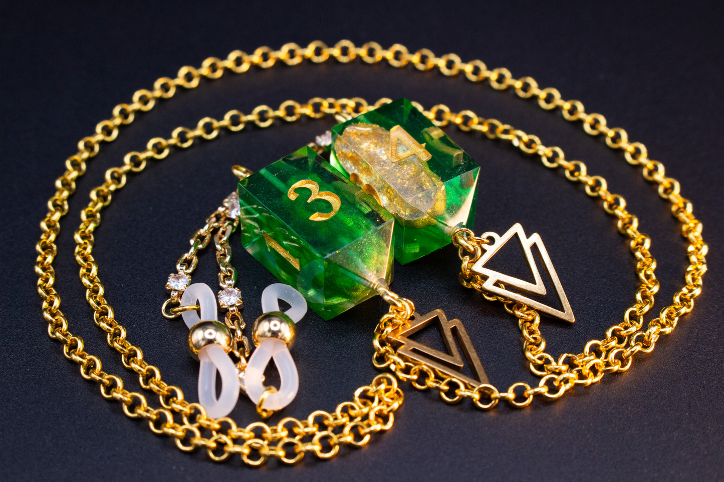 Gold Eyewear Chain Heart of the Grove Dice