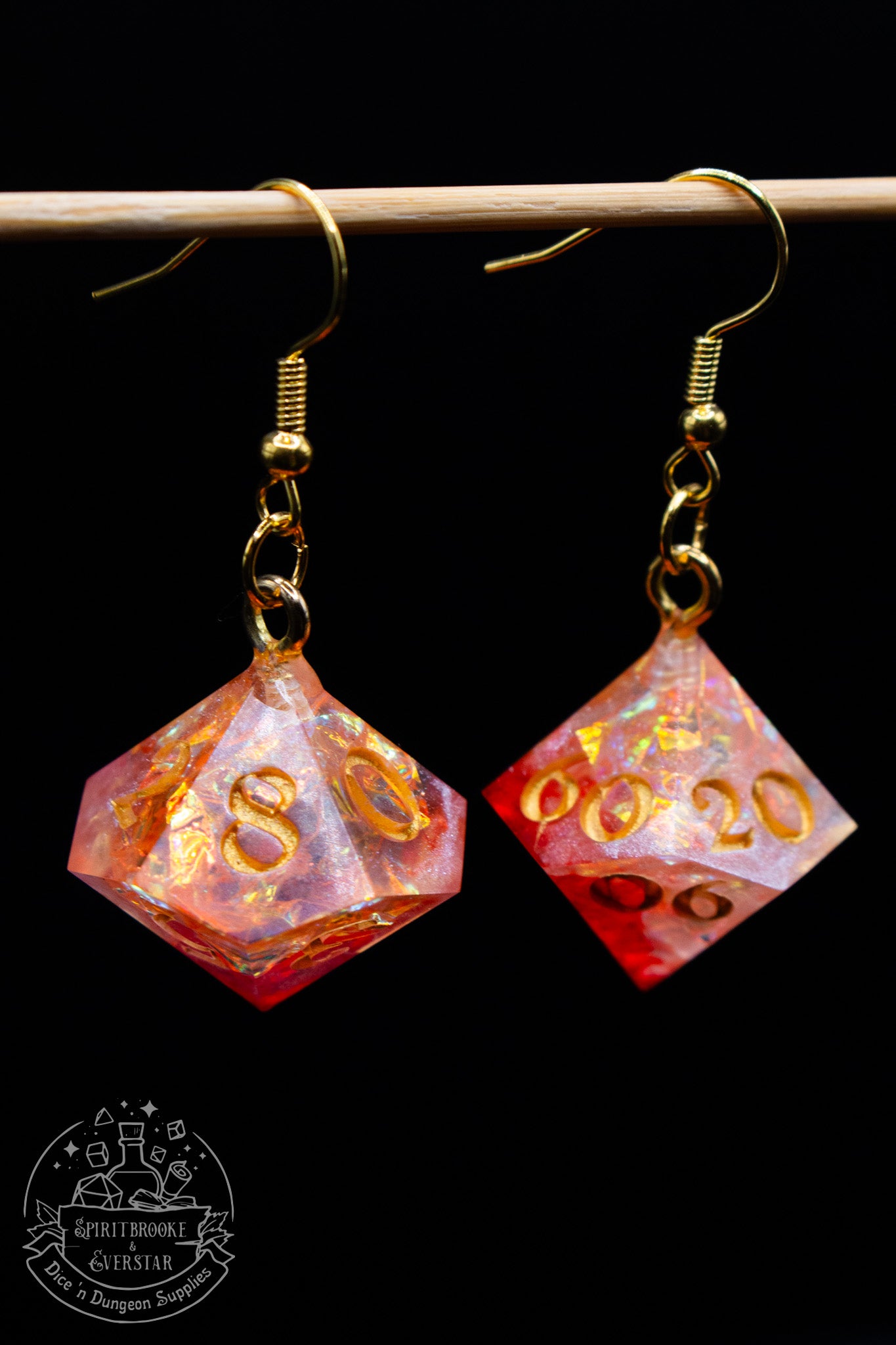 Glorious Blaze D10 and D100 Earrings