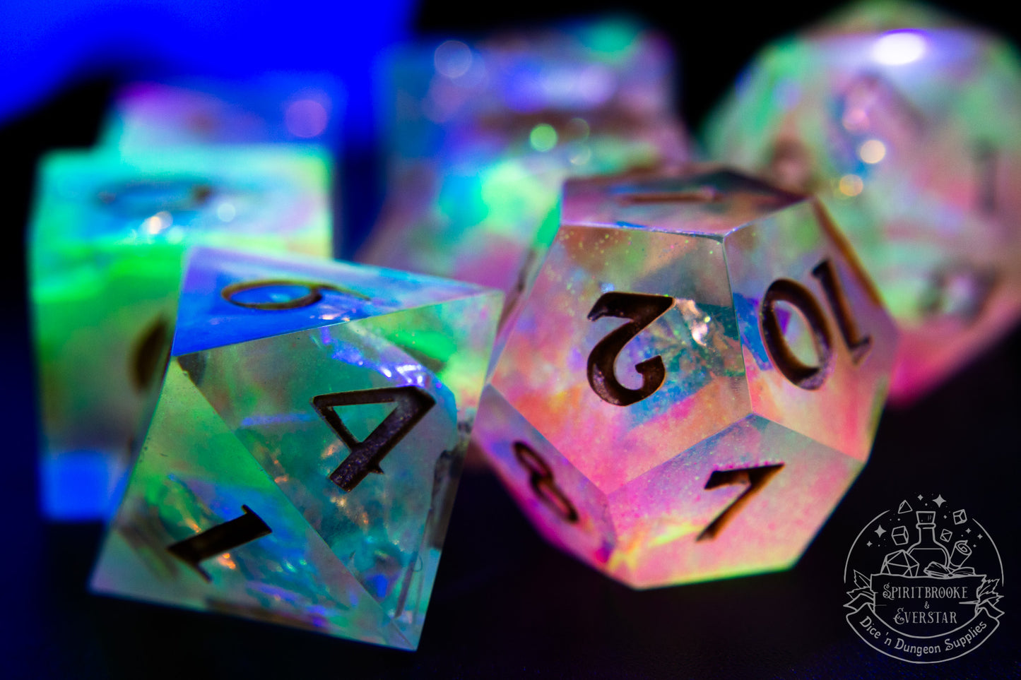Glow in the Darkie Polyhedral Dice