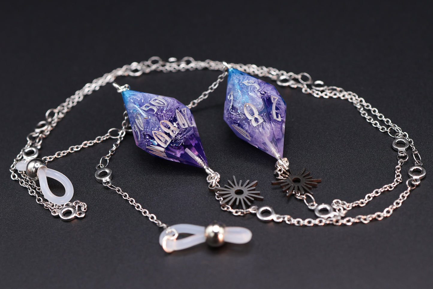 Silver Eyewear Chain Petri Blurple Dice