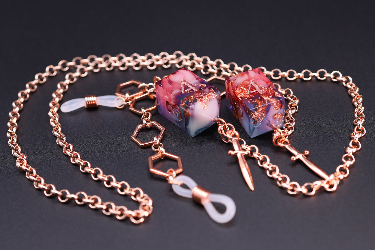 Rose Gold Eyewear Chain Moonreef Dice