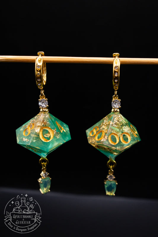 Jungle Treasure D10 and D100 Earrings 24K Gold plated Sterling Silver + Swarovski Crystal