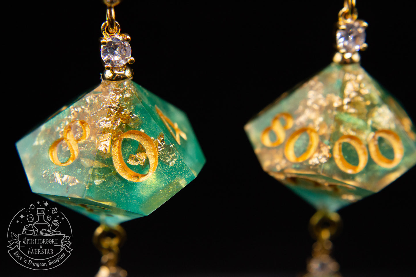 Jungle Treasure D10 and D100 Earrings 24K Gold plated Sterling Silver + Swarovski Crystal
