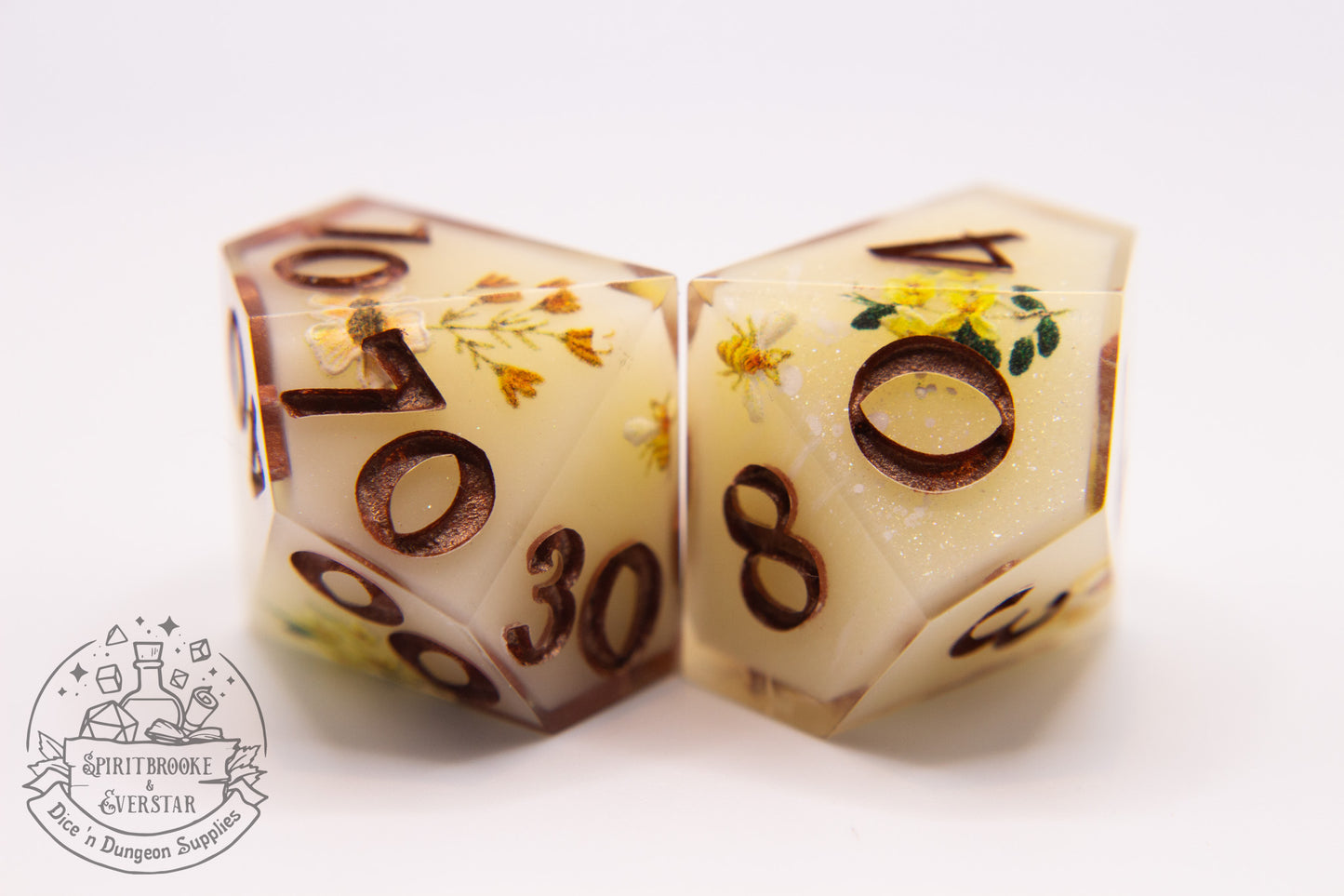 Lemonblossom Polyhedral Dice set
