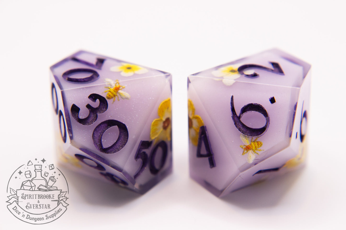 Lilac Petal Polyhedral Dice set