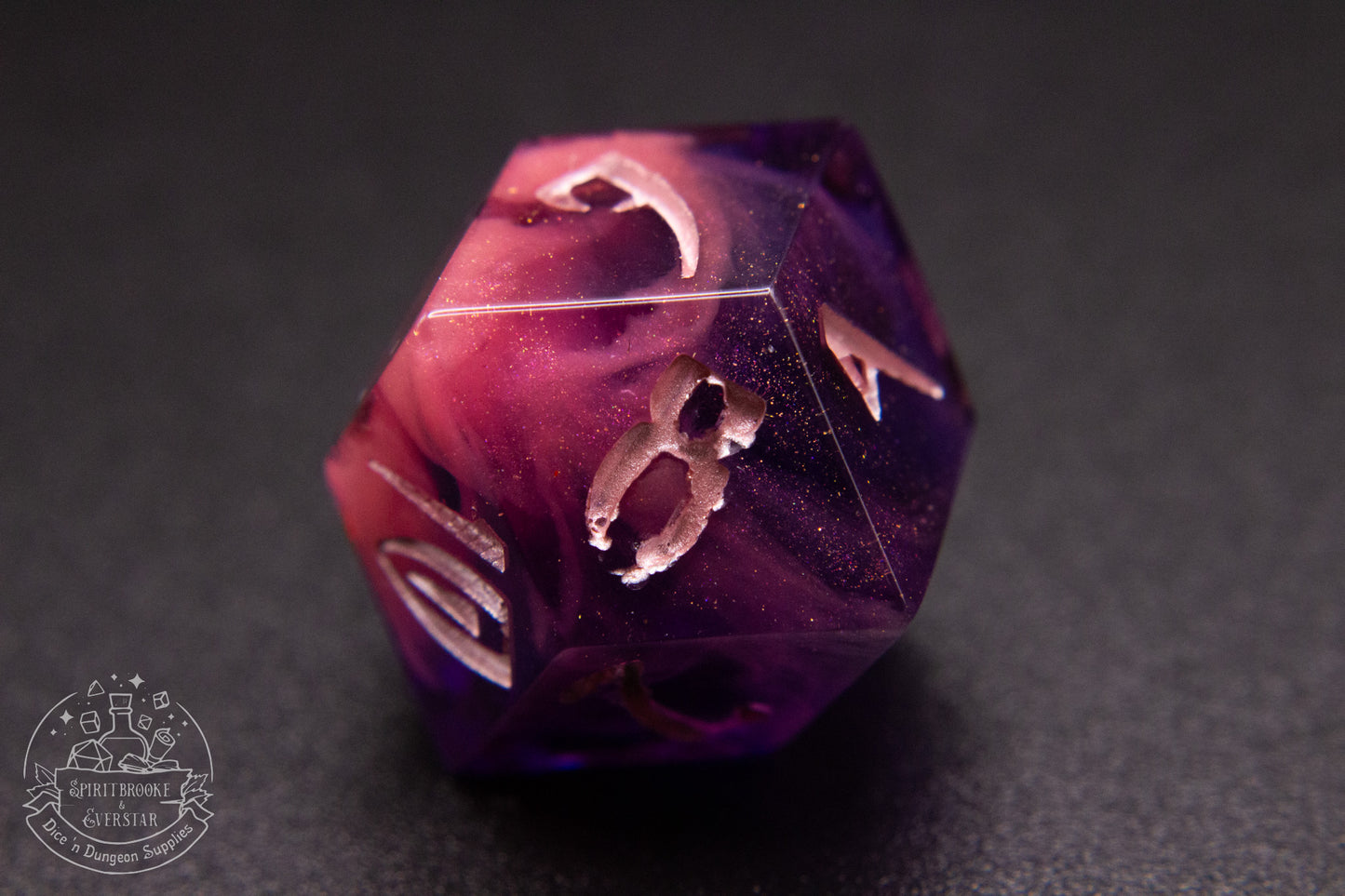 Cursed Rose Pointy Polyhedral Dice set