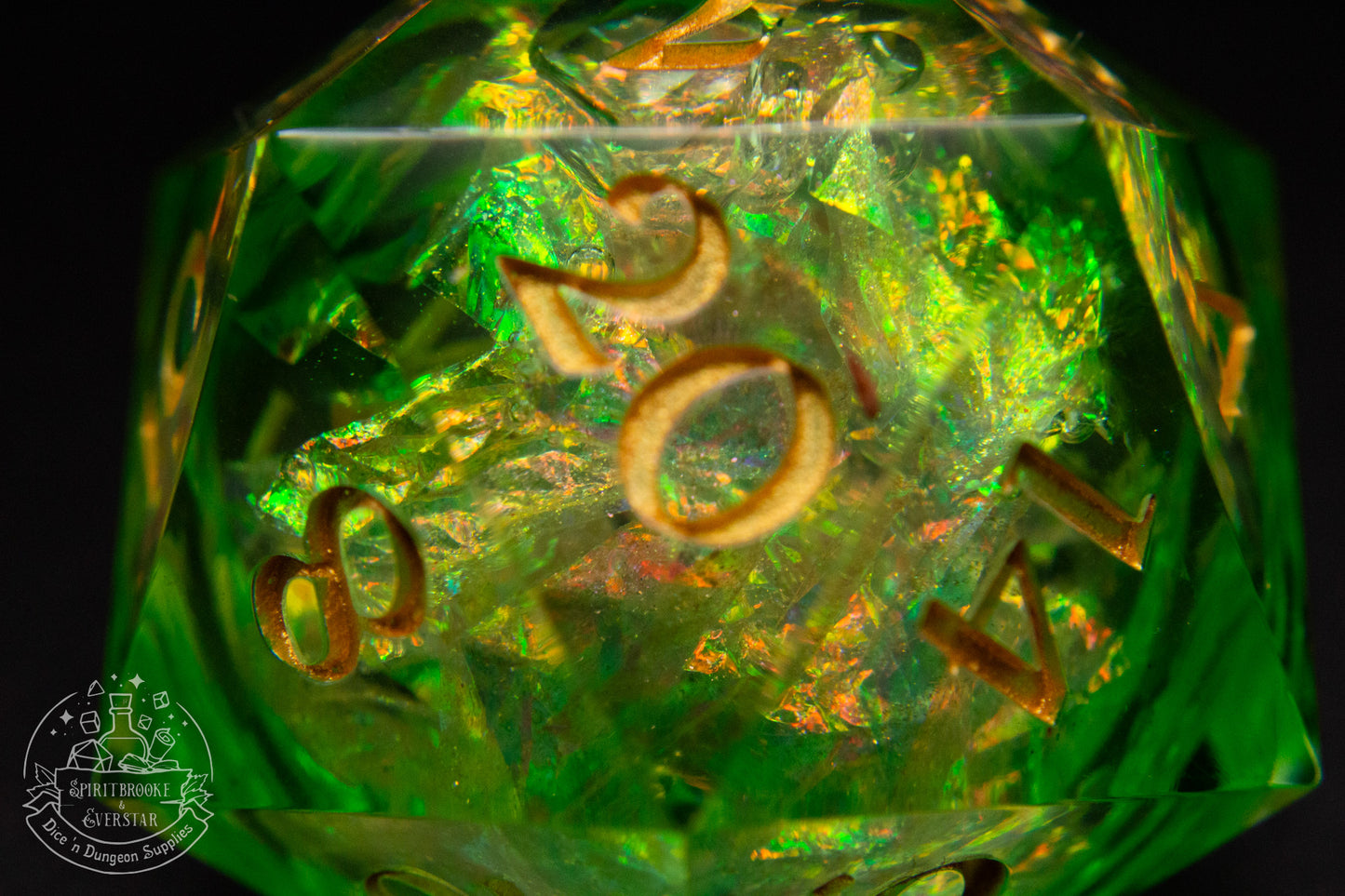 Forest Fairy Liquid Core 35 mm handmade D20 Chonk