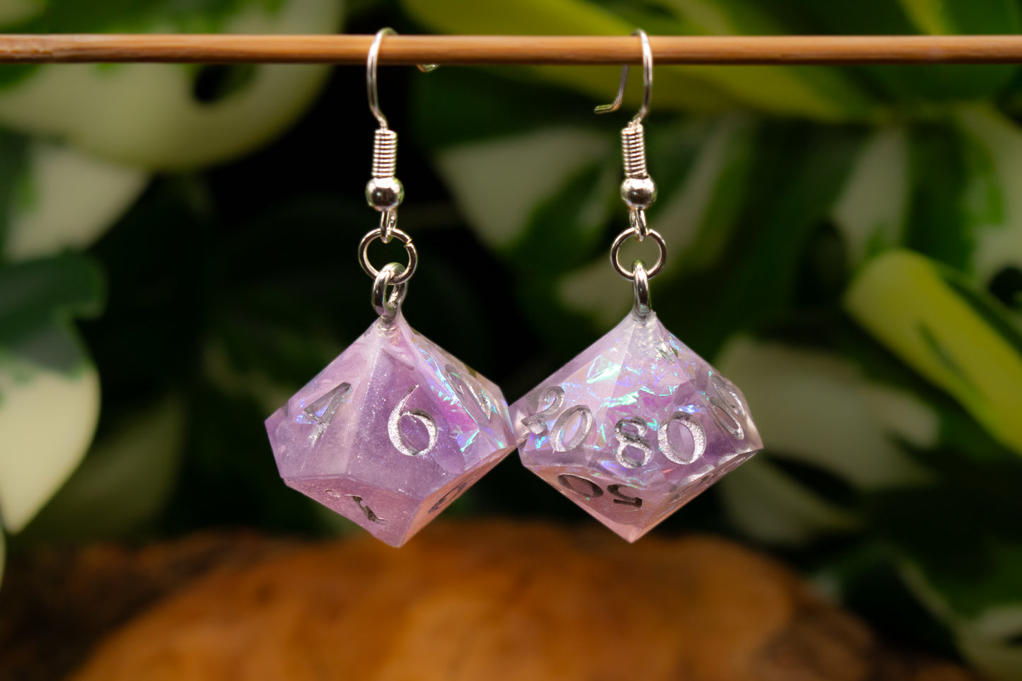 Electric Purple D10 and D100 Earrings