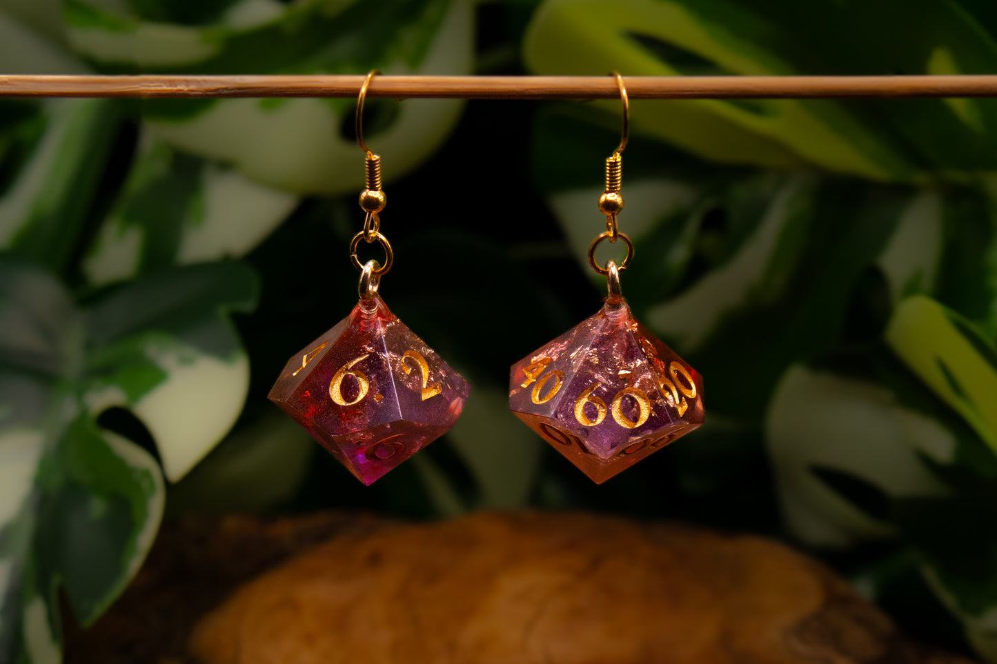 Corrupted Atlantean Treasure D10 and D100 Earrings