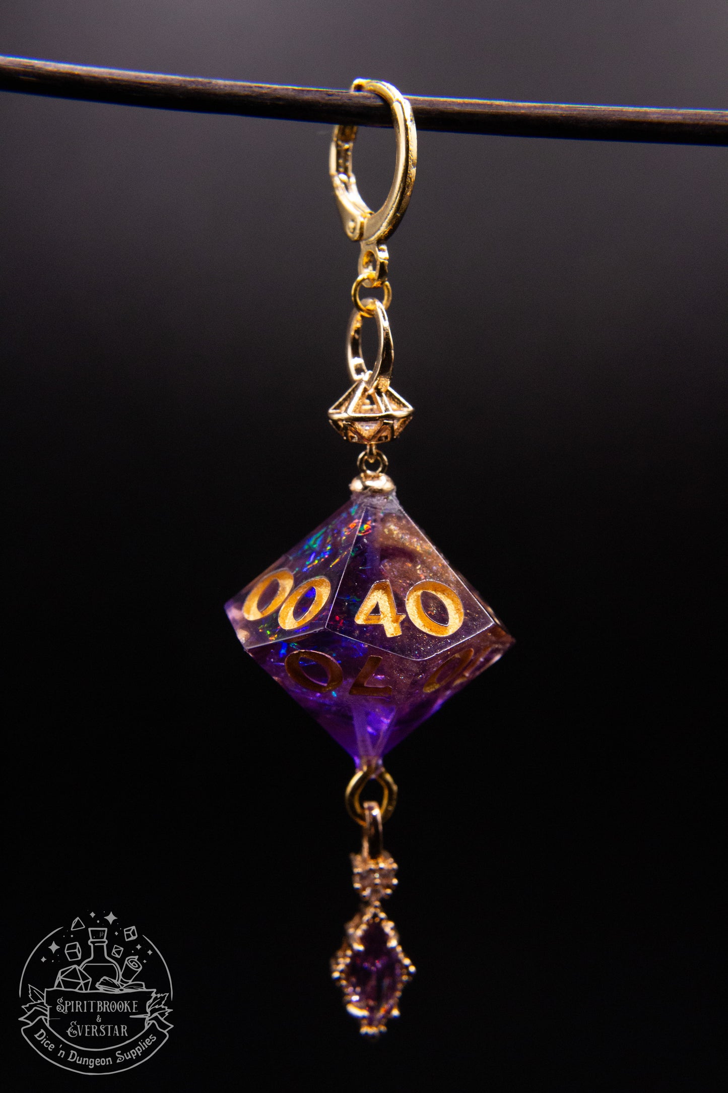 Purple Court D10 + D100 Earrings