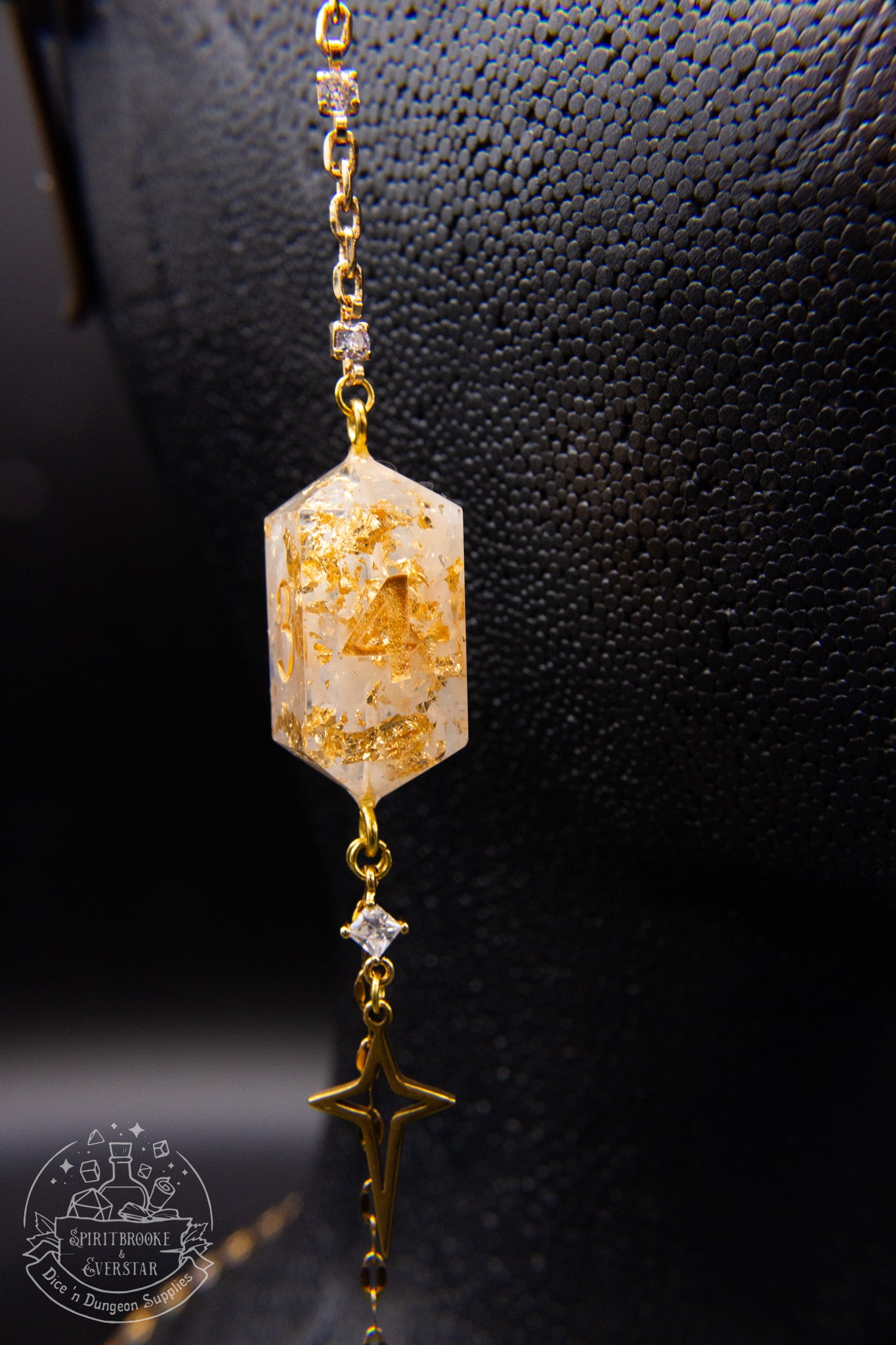 Gold Eyewear Chain Celestial Dice