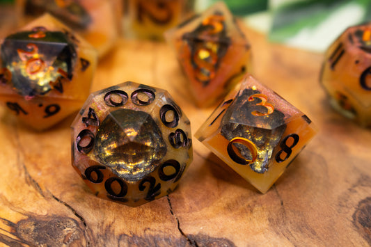 Hellfire Polyhedral Geode Dice