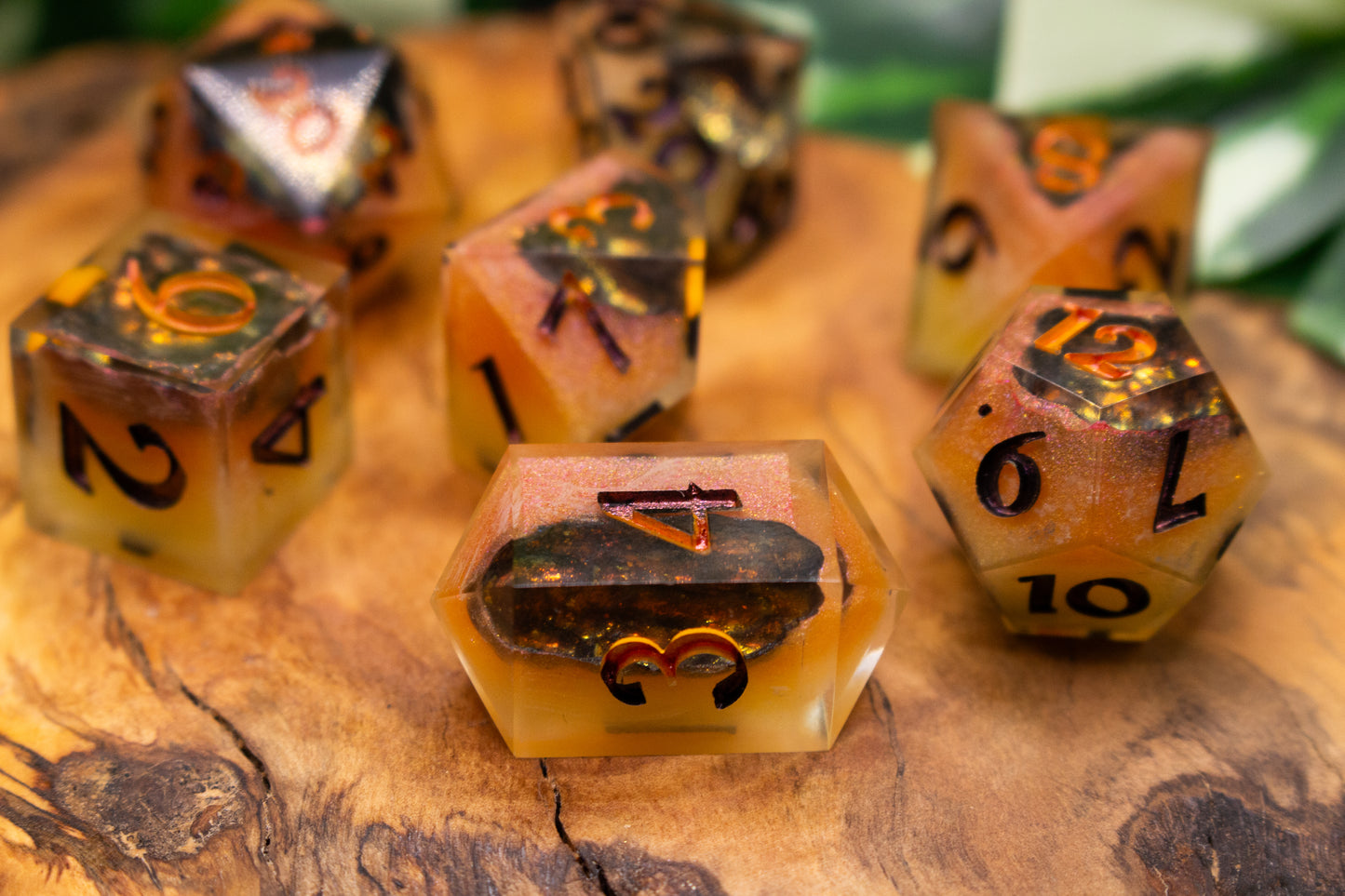 Hellfire Polyhedral Geode Dice