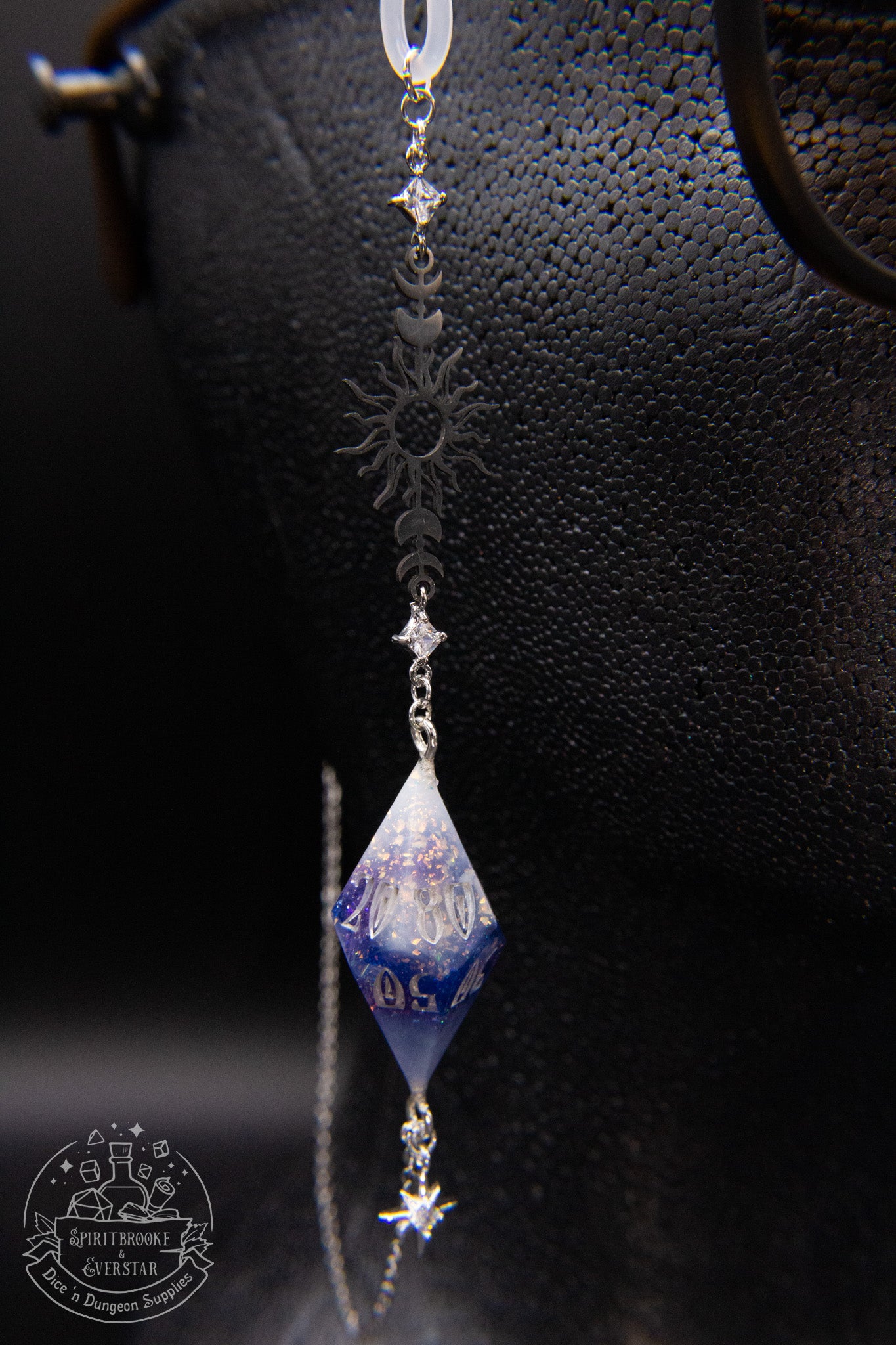 Silver Eyewear Chain Purple Blue White Dice