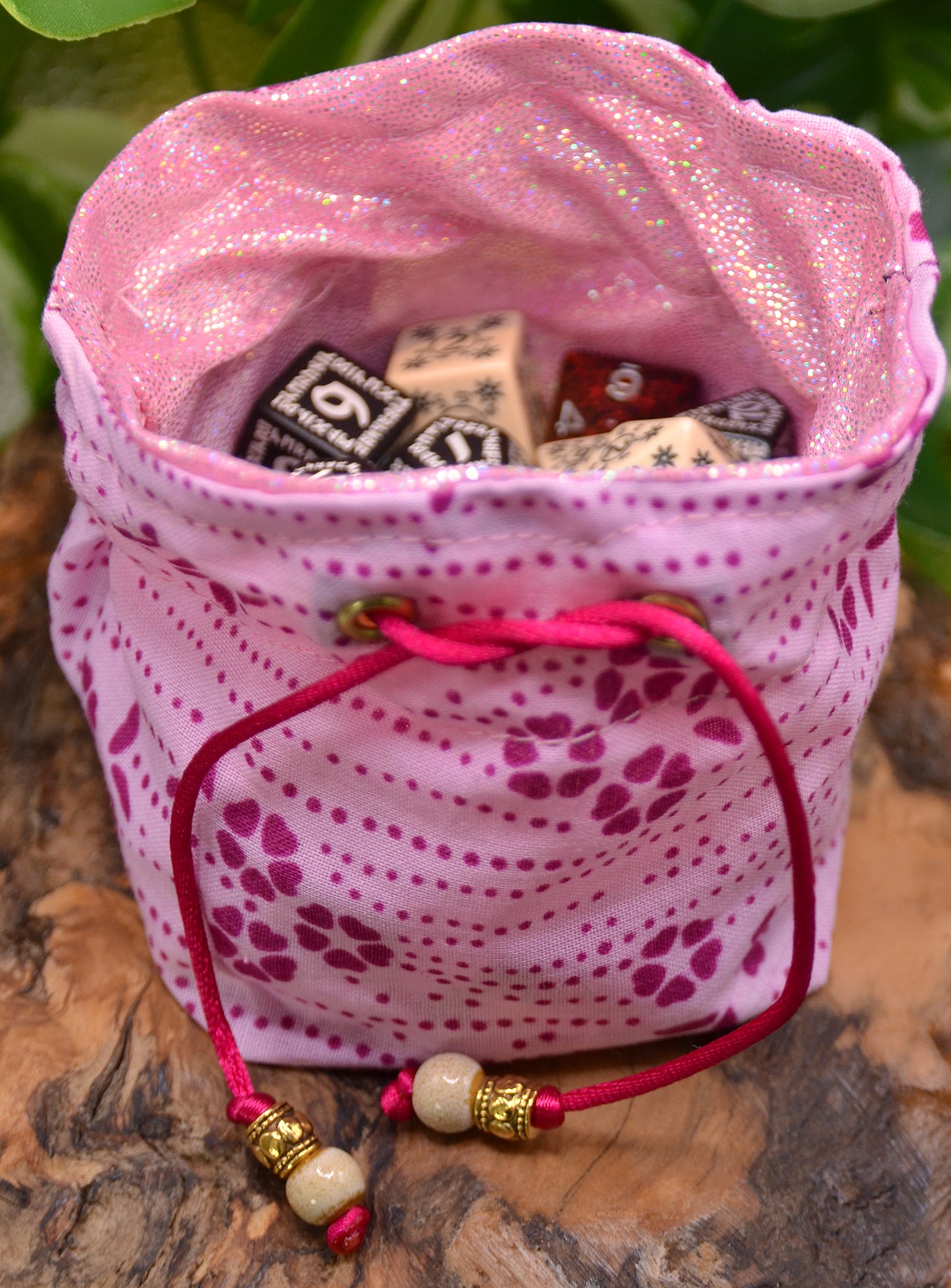 'Blossom Holo Pink' Tiny Dice Pouch (XS)