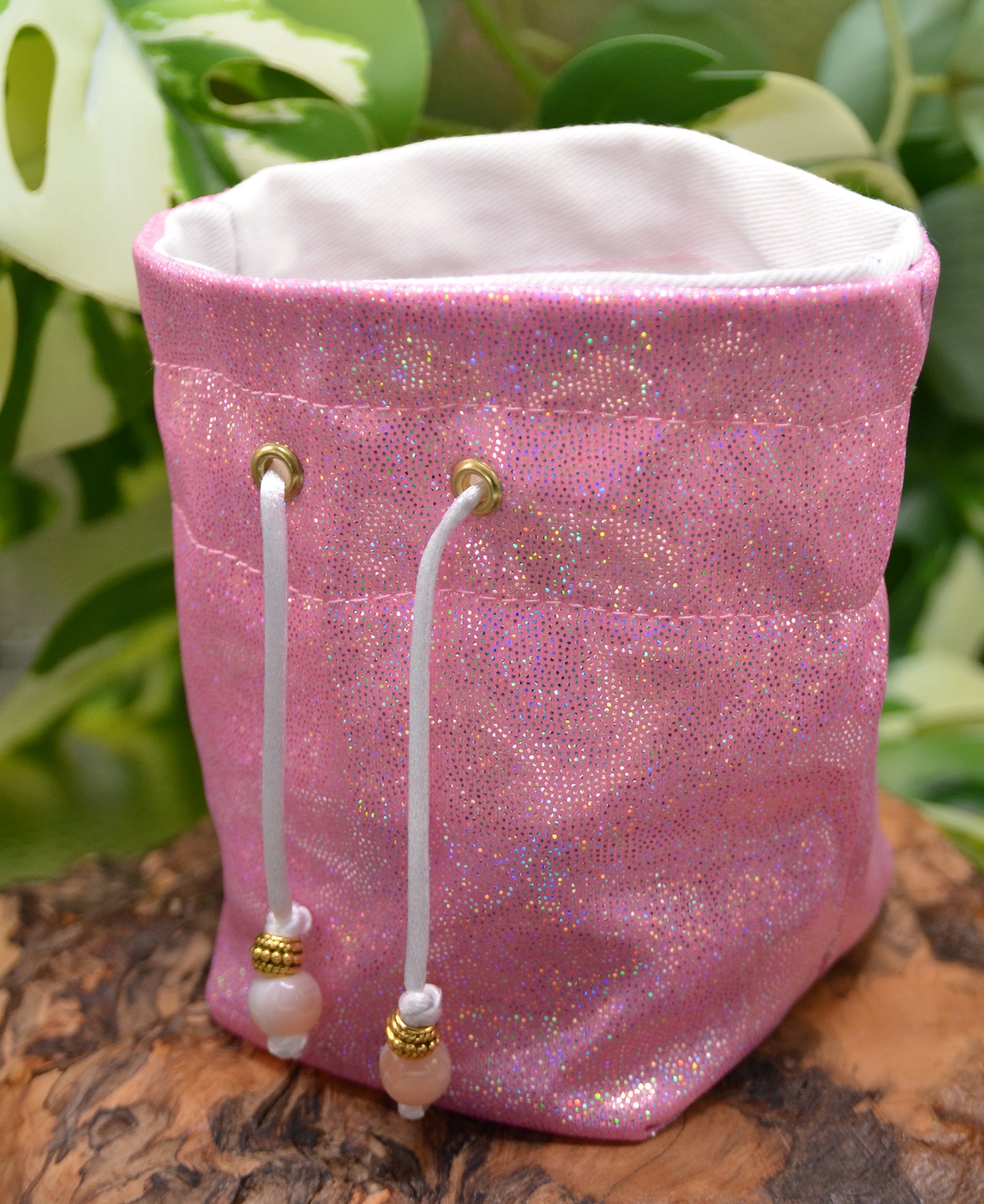 'Holo Pink & White' Tiny Dice Pouch