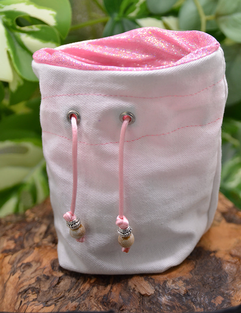 'White & Holo Pink' Tiny Dice Pouch