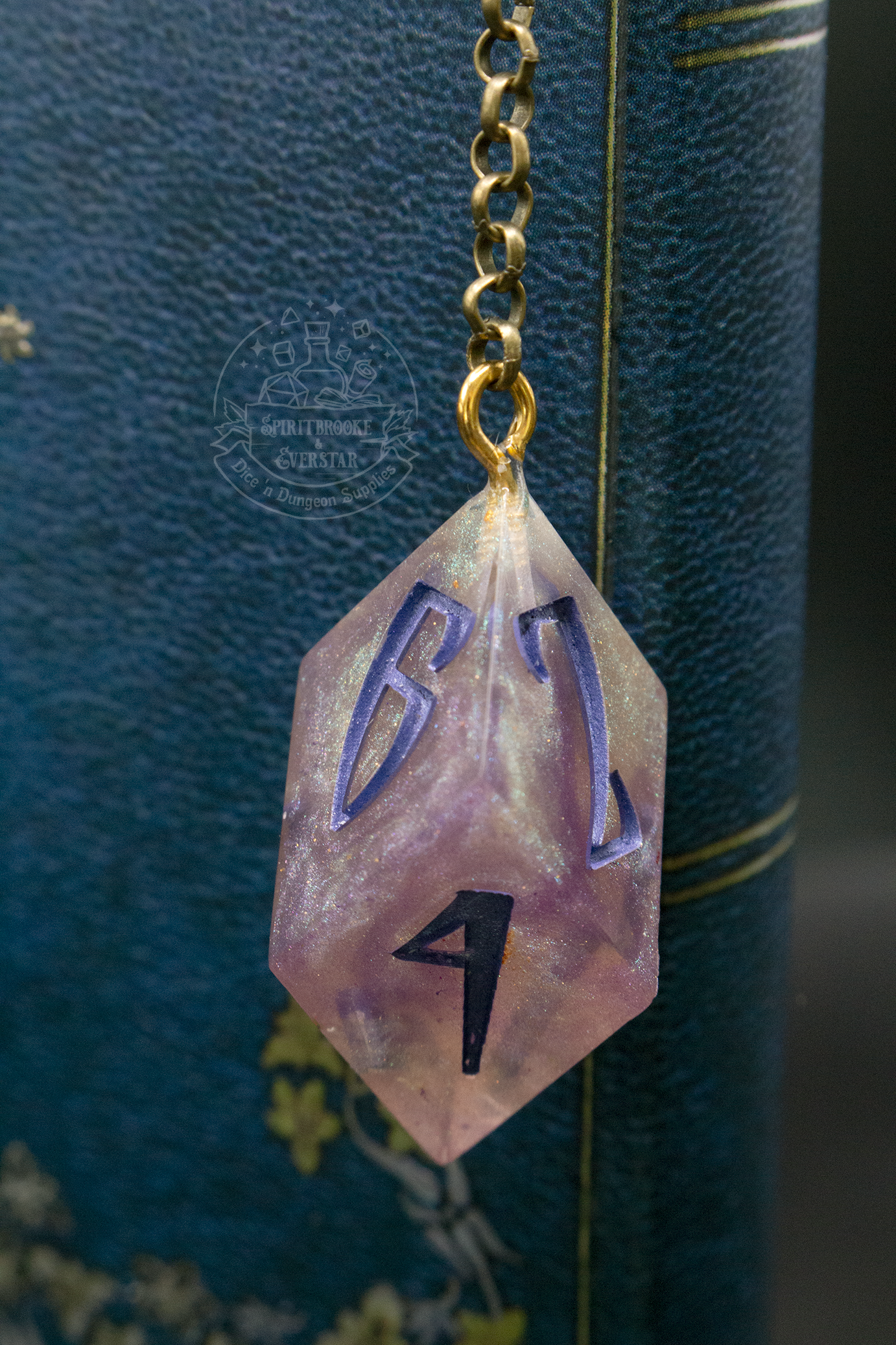 Dice Bookmark Brass, Purple and Gold