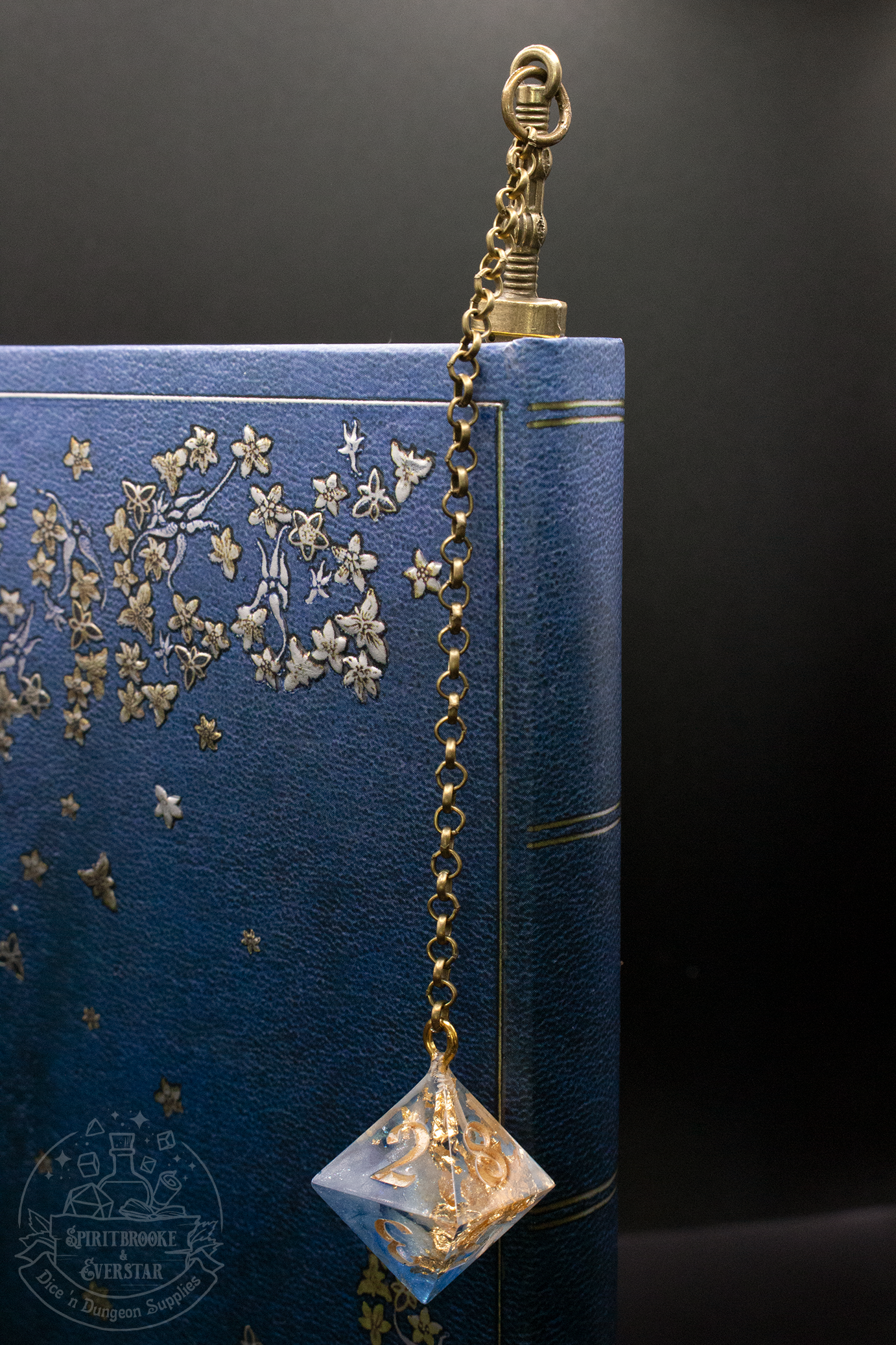 Dice Bookmark Brass, Blue and Gold