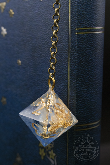 Dice Bookmark Brass, Blue and Gold
