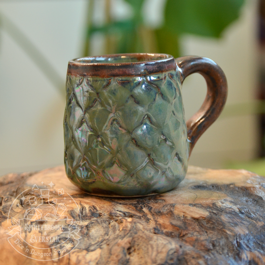 Dragon Espresso Mug Iridescent Moss