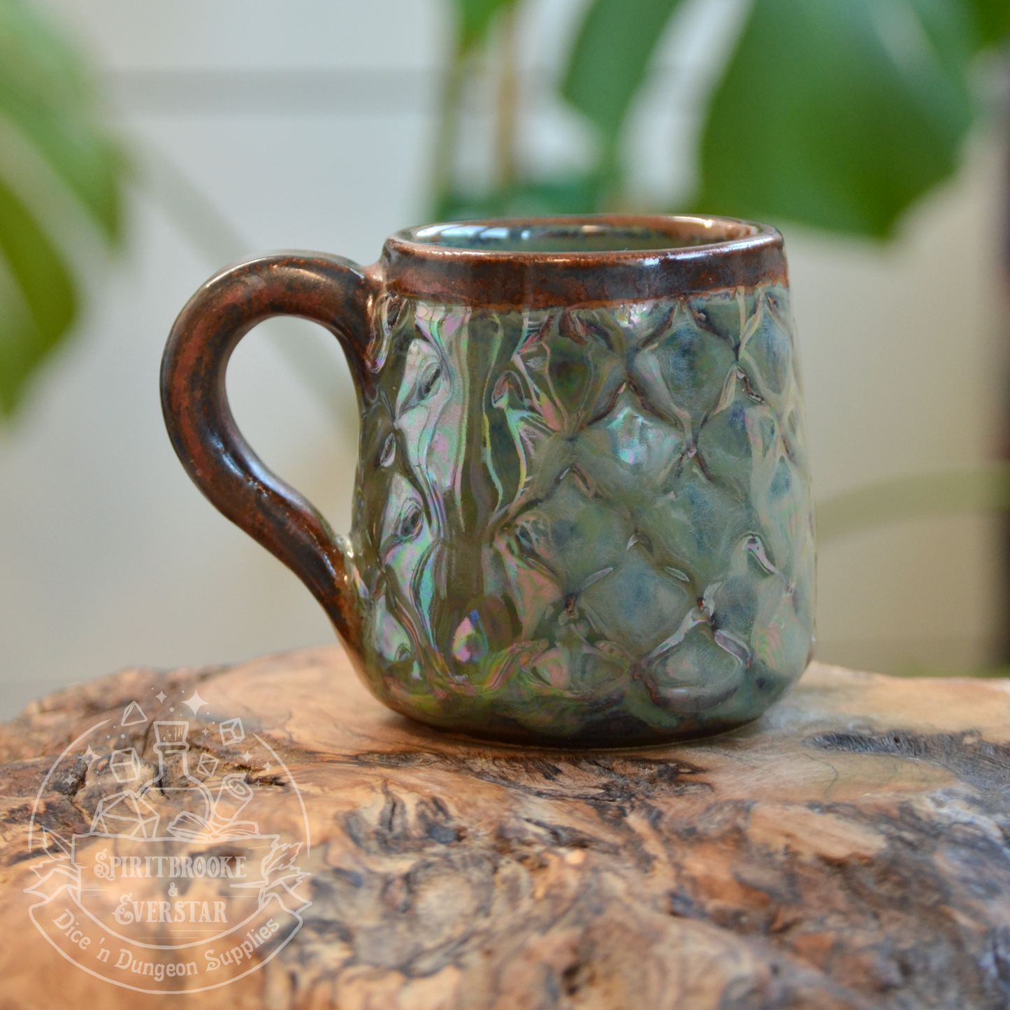 Dragon Espresso Mug Iridescent Moss