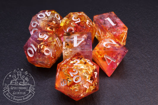 Golden Hour Polyhedral Dice set