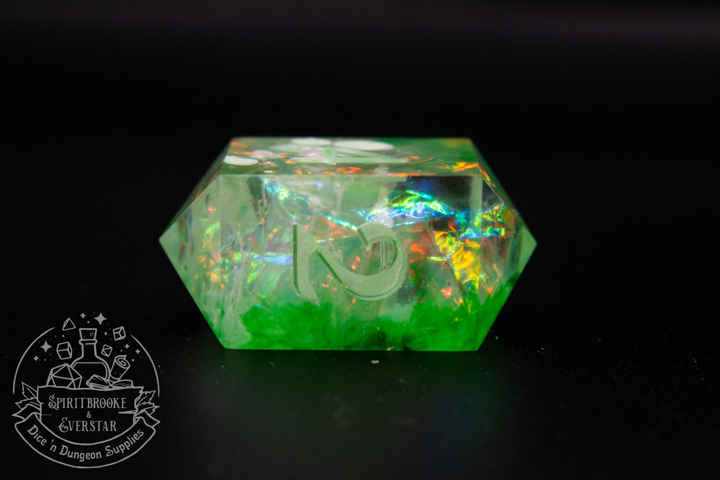 Green Rainbow Druid Polyhedral Dice