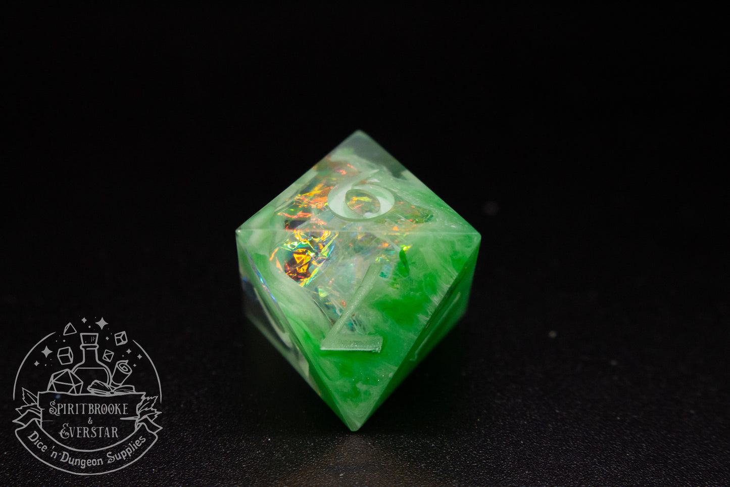 Green Rainbow Druid Polyhedral Dice