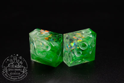 Green Rainbow Druid Polyhedral Dice