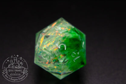 Green Rainbow Druid Polyhedral Dice