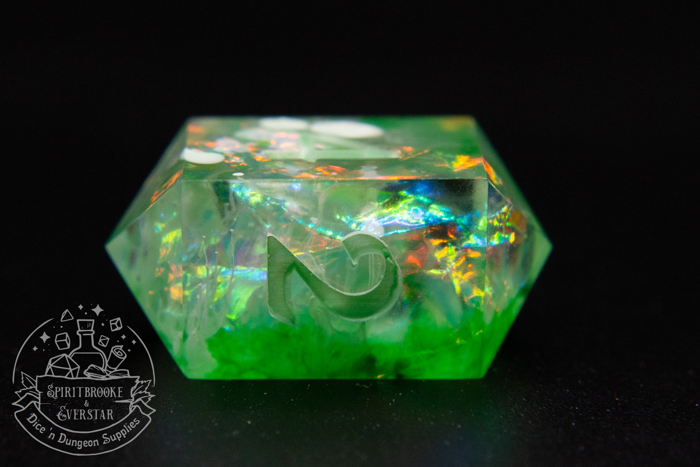 Green Rainbow Druid Polyhedral Dice