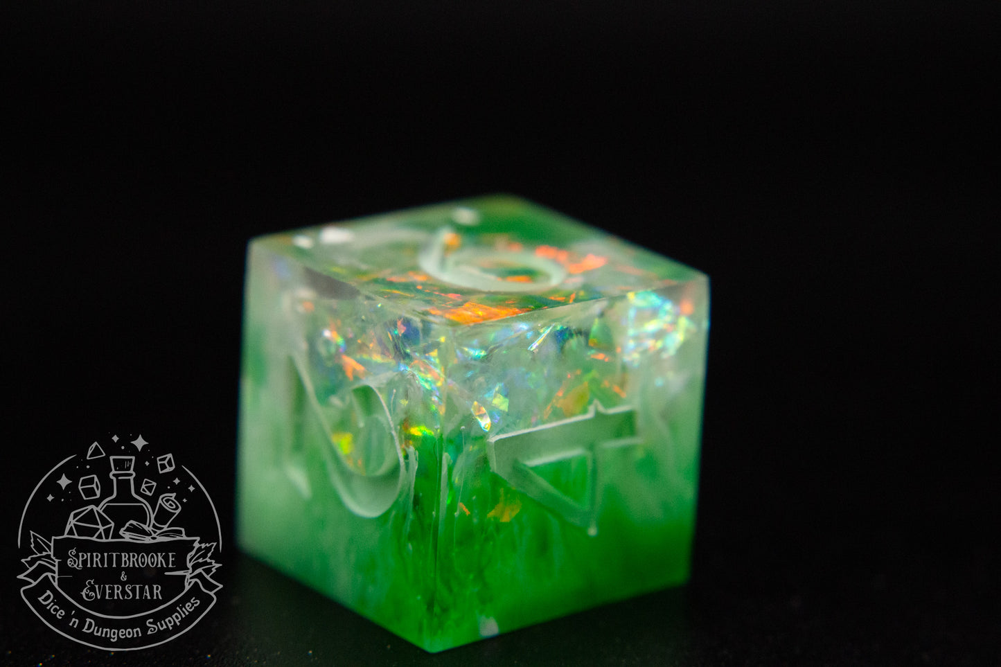 Green Rainbow Druid Polyhedral Dice