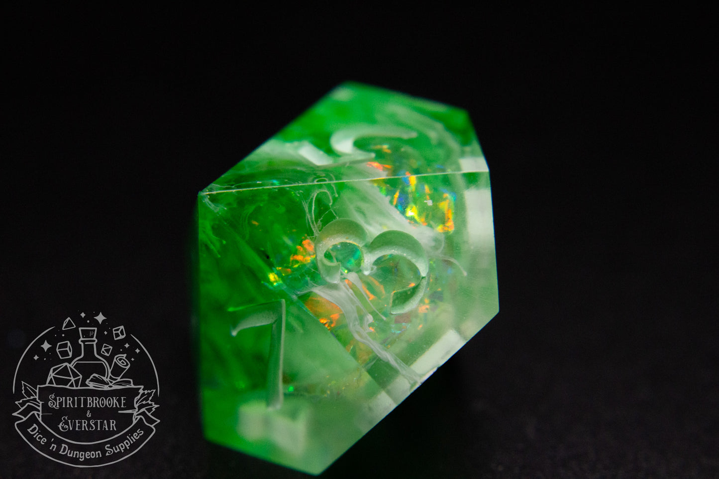 Green Rainbow Druid  Polyhedral Dice