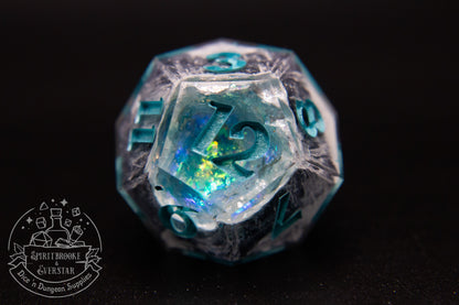 Aqua Polyhedral Geode Dobbelstenen