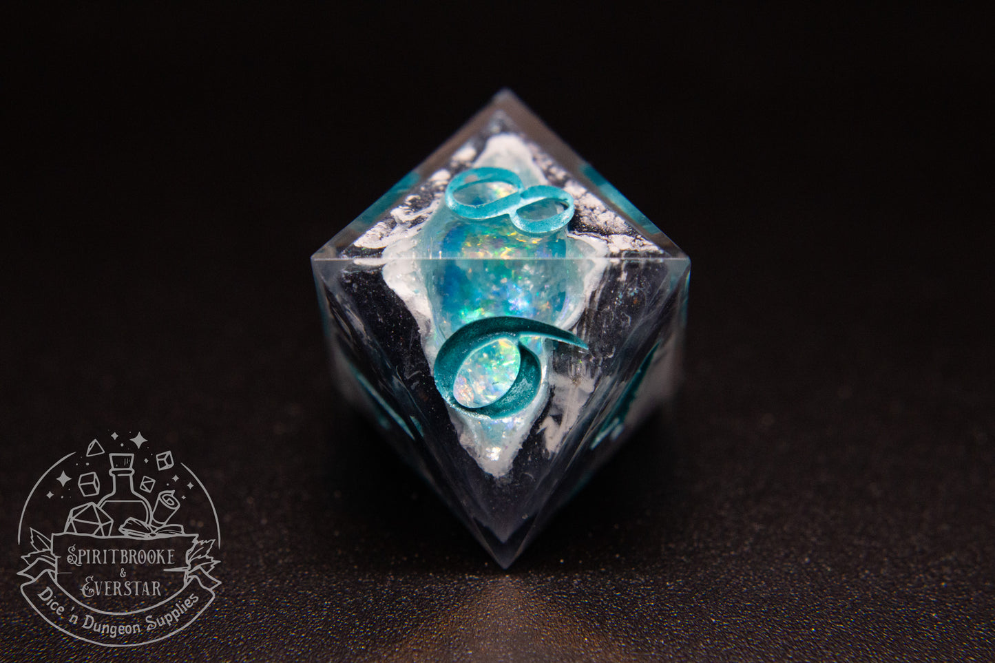 Aqua Polyhedral Geode Dobbelstenen