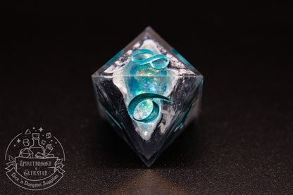 Aqua Polyhedral Geode Dobbelstenen