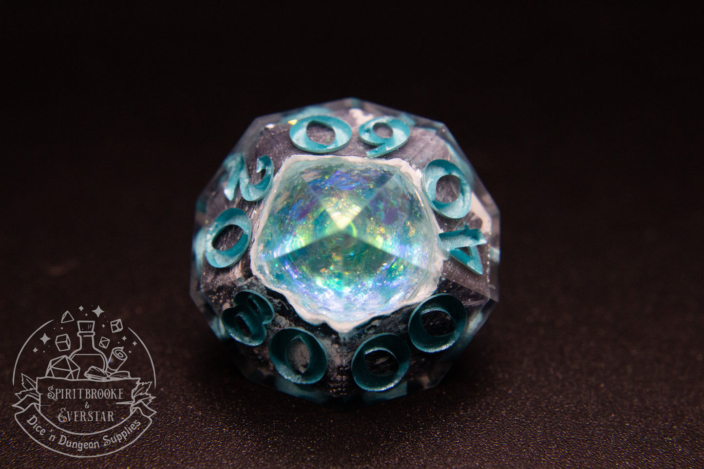 Aqua Polyhedral Geode Dobbelstenen