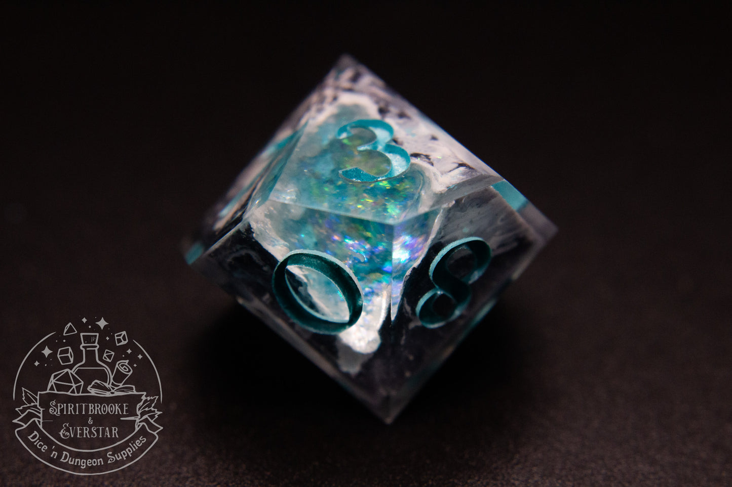 Aqua Polyhedral Geode Dobbelstenen