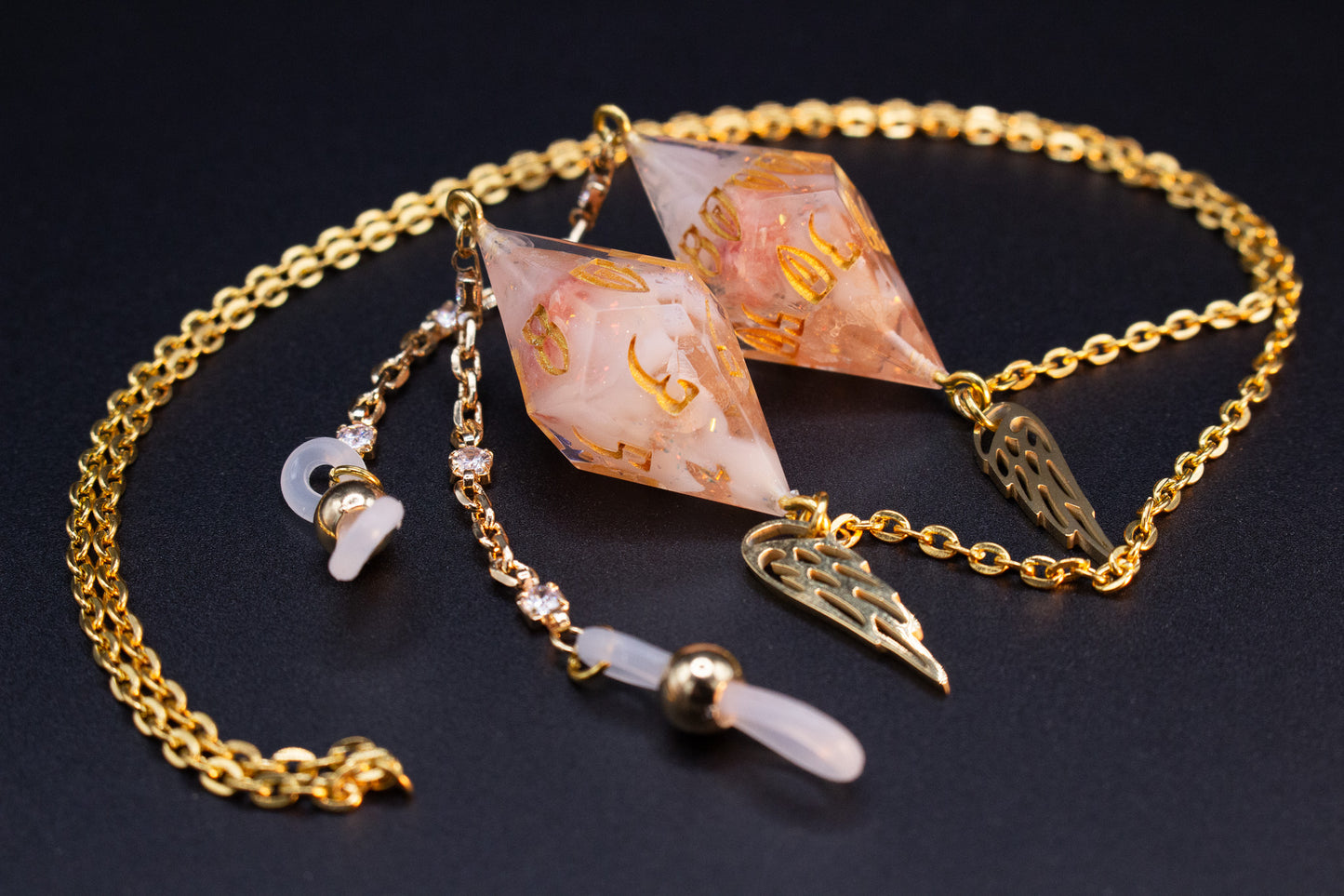 Gold Eyewear Chain Blush Meadow Dice
