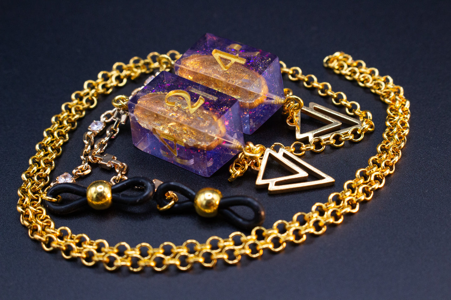 Gold Eyewear Chain Heart of the Rift Dice