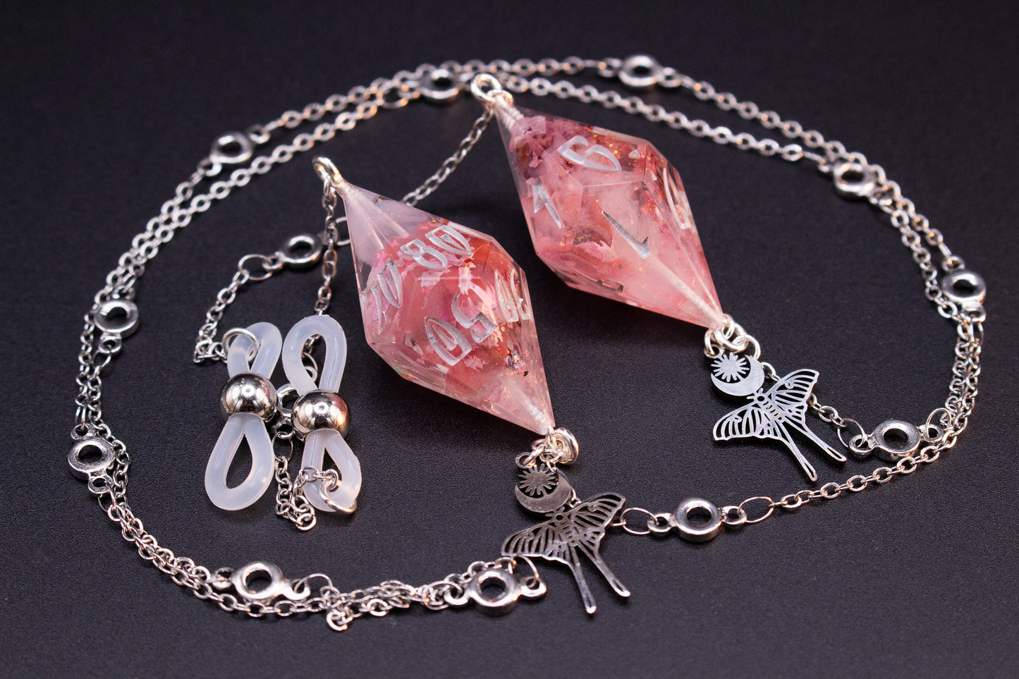 Silver Eyewear Chain Pixie Meadow Dice