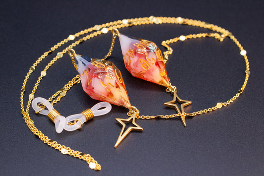 Gold Eyewear Chain Rainbow Skies Dice