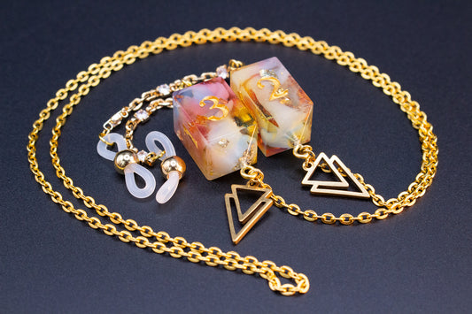 Gold Eyewear Chain Rainbow Skies D4 Dice