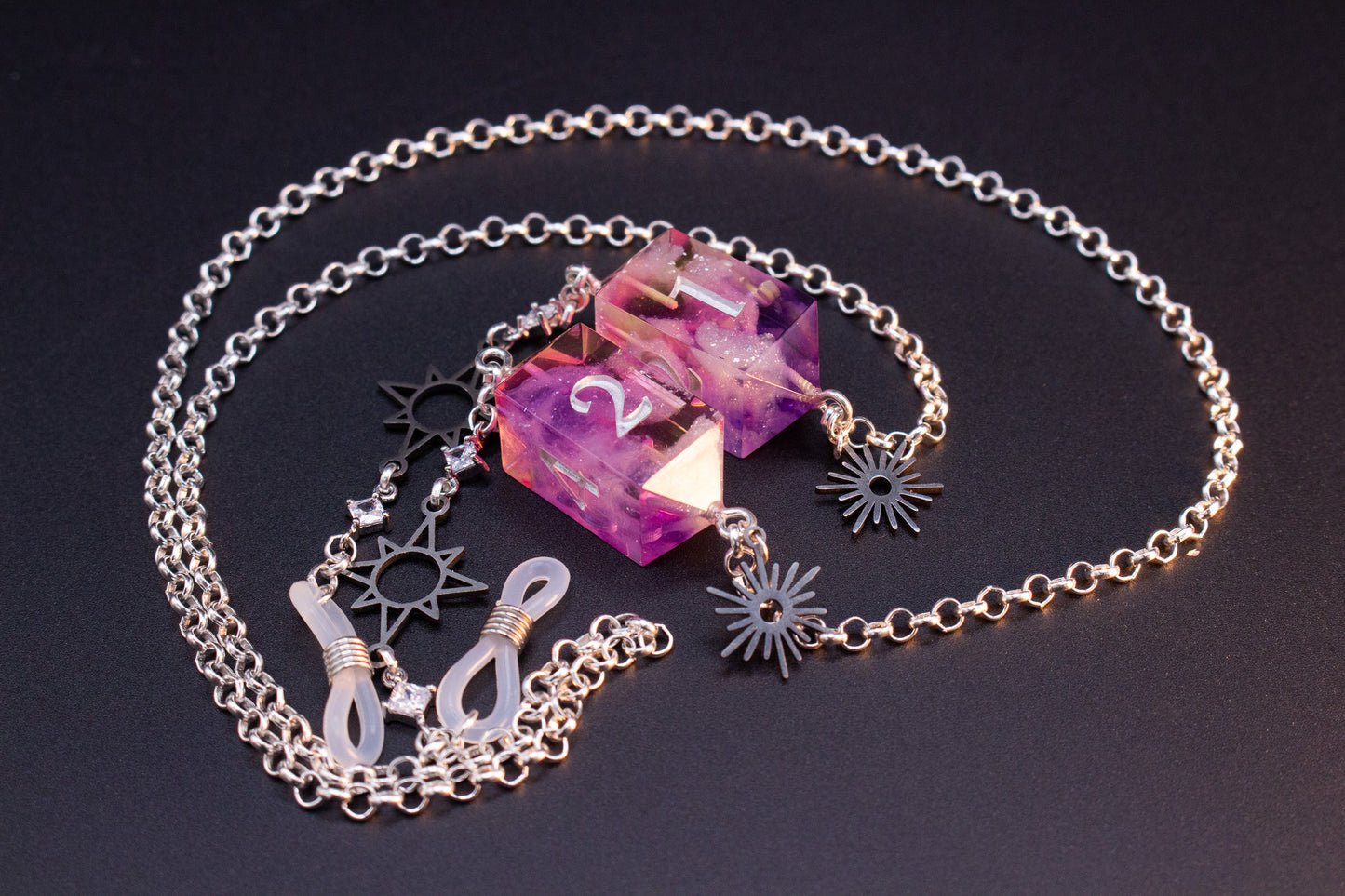 Silver Eyewear Chain Sunset Dice
